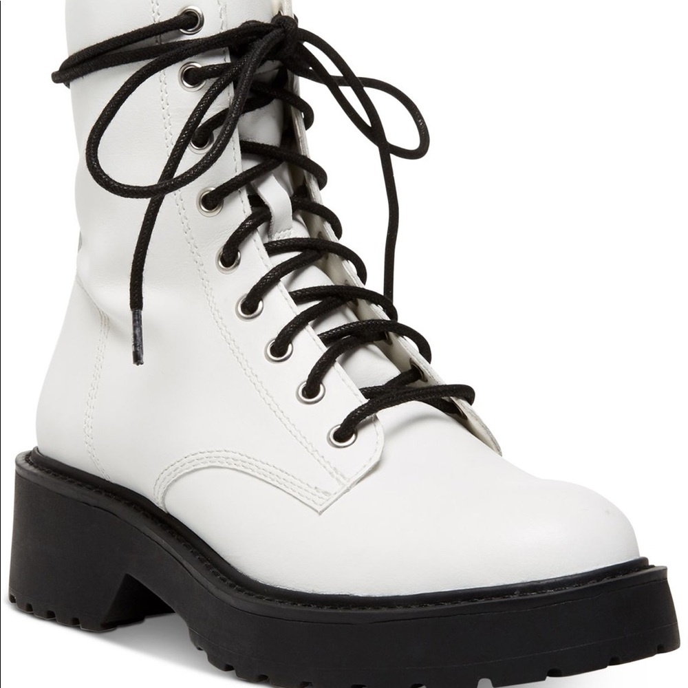 Steve Madden Tornado Combat Boots White